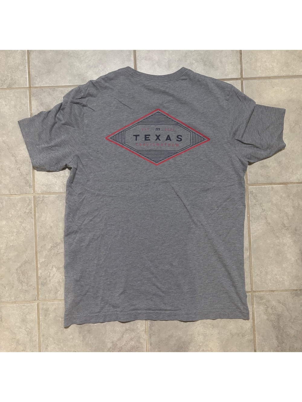 Travis Mathew Texas Graphic T Shirt Gray Size Large